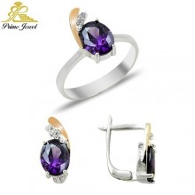 Altın +Gümüş Zirkon Taşlı Set